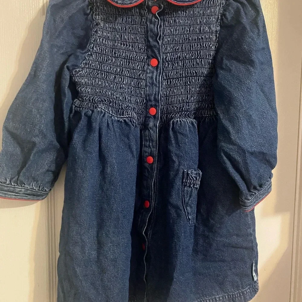 Vintage Gymboree Smocked Denim Dress
